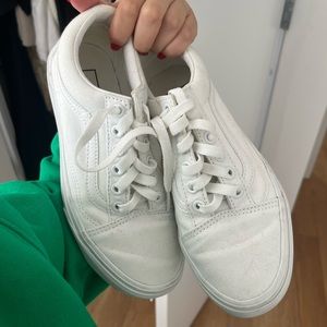 Vans white classic barely worn